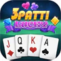 3 Patti Lucky game icon with a lucky ribbon and face cards on a green table